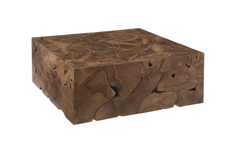 Teak Solid Wood Block Coffee Table