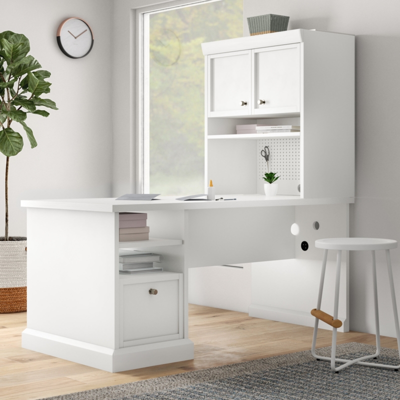 Teannan 66'' x 32'' Craft Table with Sewing Machine Platform