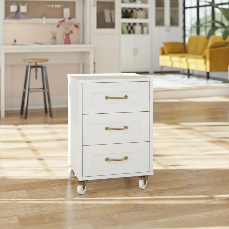 Tess 3-Drawer Rolling Cart with Locking Casters