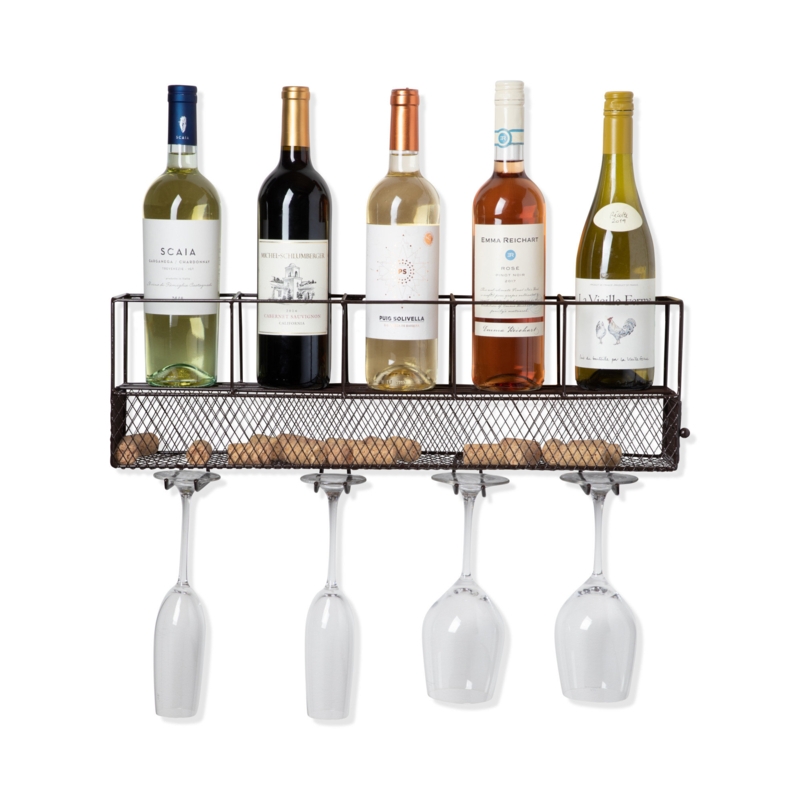 True Wall Mounted Wire Wine Shelf And Cork Cage, Set Of 1, True