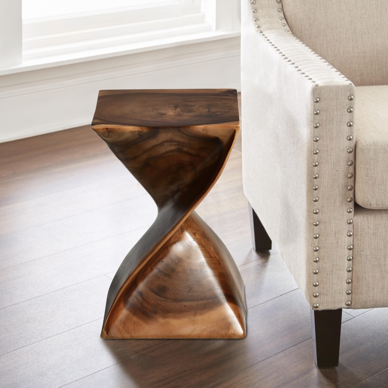 Trumbull Solid Wood Top Tree Stump End Table