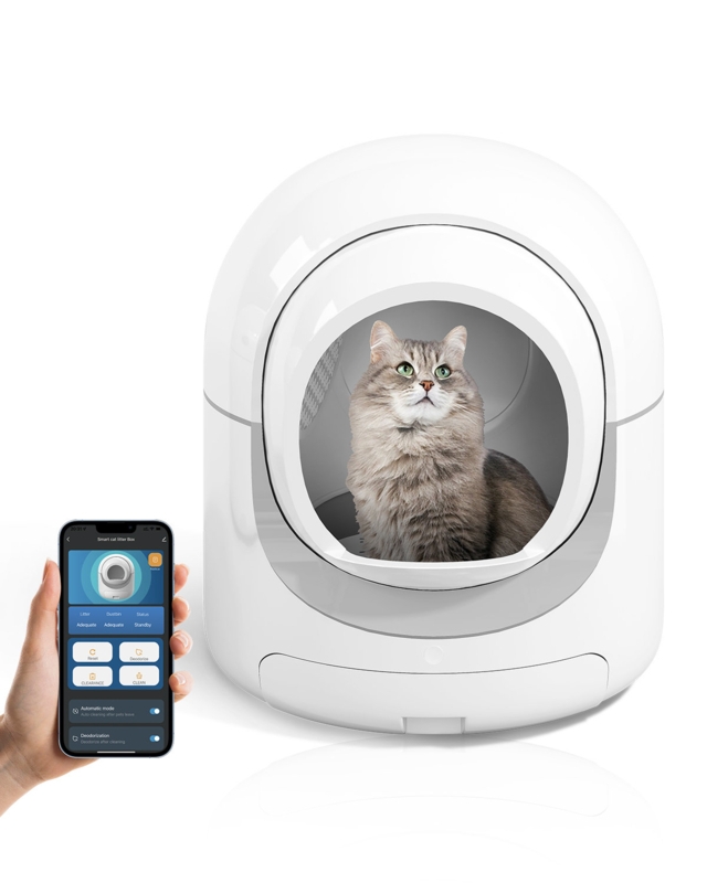 Tucker Murphy Pet Self-cleaning Cat Litter Box, 85l Extra Large Automatic Cat Litter Box With App Control, Smart Cat Litter Box With Safety Protection,odor-removalu0026weight Monitoring, For Multiple Cats.