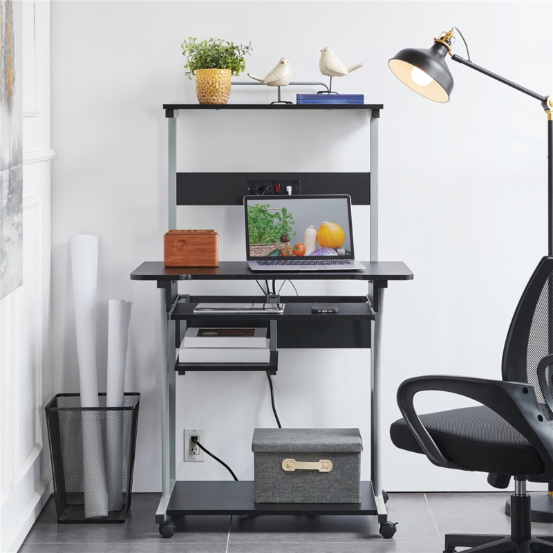 Ulloa 3 Tiers Computer Desk with Charging Station for Home Office
