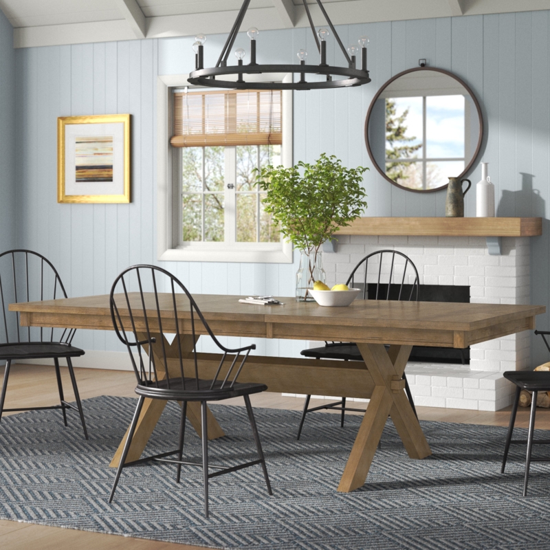 Velarde Extendable Solid Wood Base Dining Table
