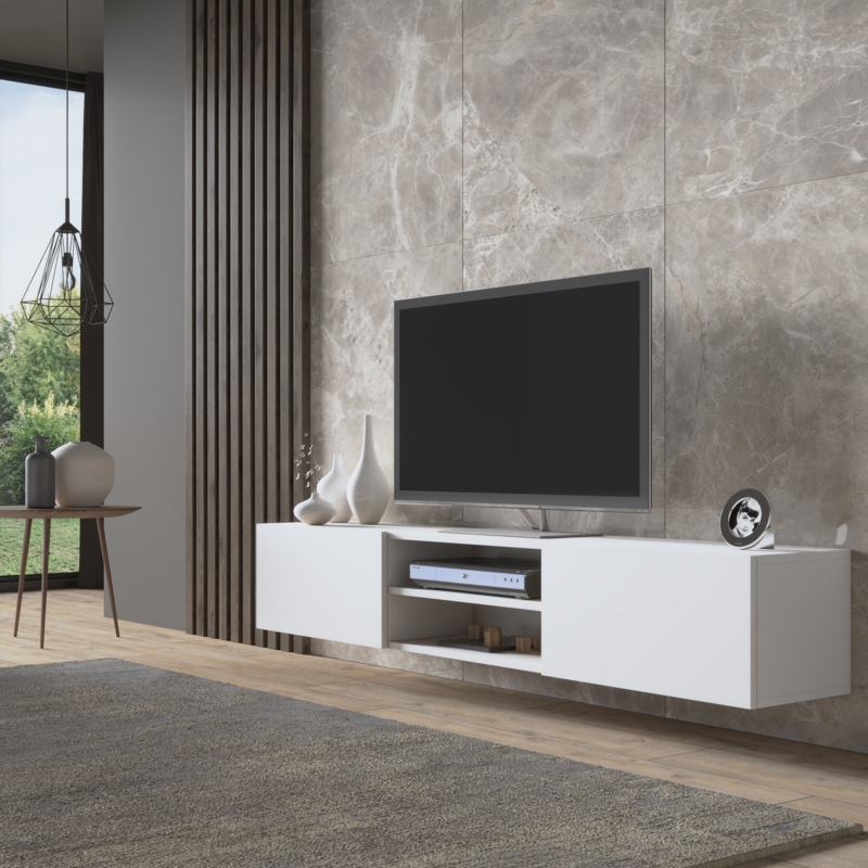 Waco Floating TV Stand Up to 80" TVs Wall Mount Media Console Modern TV Table