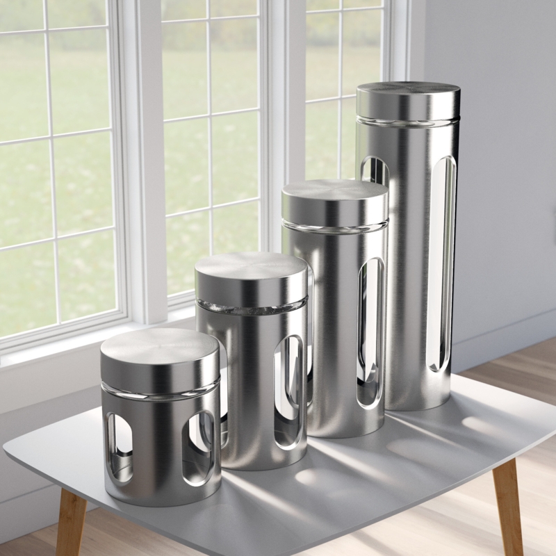Wayfair Basics 4 Piece Kitchen Canister Set