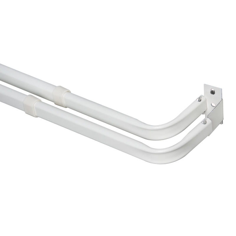 Wayfair Basics White Double Curtain Rod Set