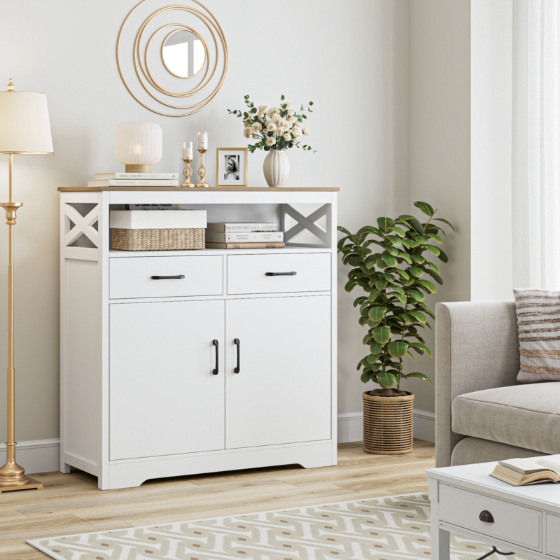 West Wick 37.48'' Tall 2-Door 2-Drawers Accent Cabinet