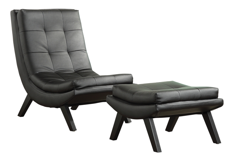 Wirksworth Faux Leather Slipper Chair with Ottoman