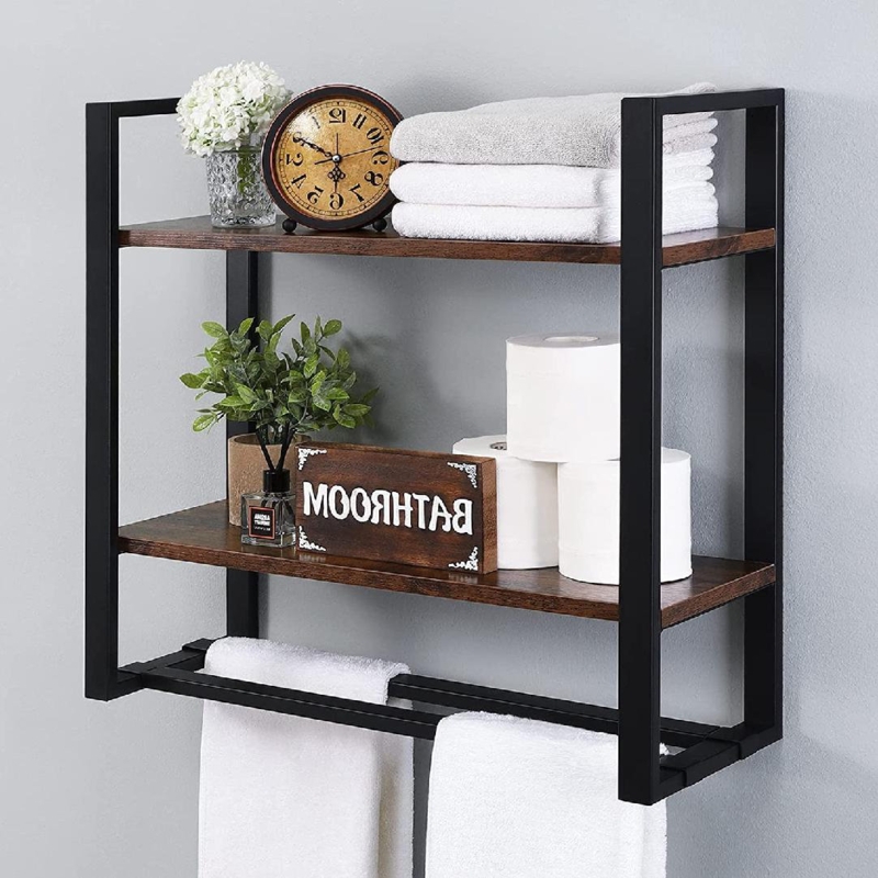 Woldemar 2 Piece Tiered Shelf with Towel Bar