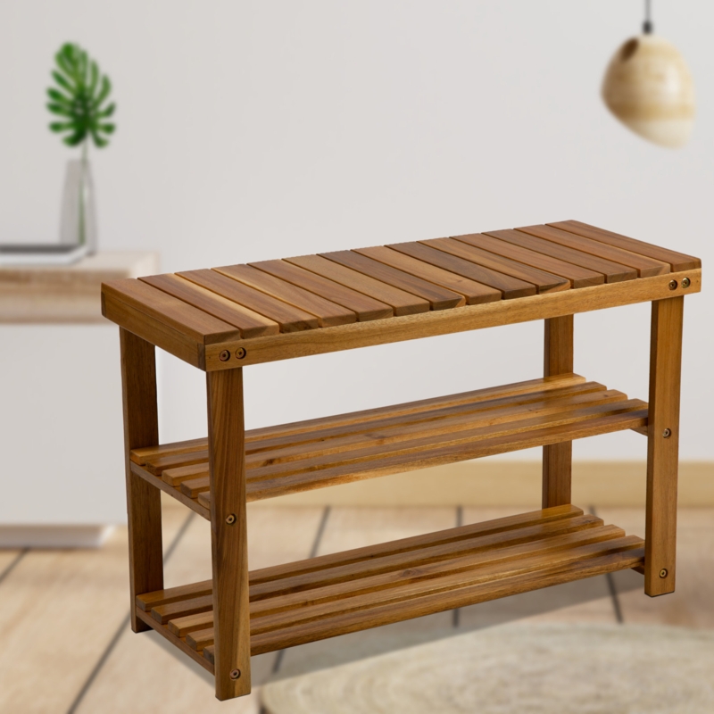 Wooden Rack Collection 12 Pair Solid Wood Accent