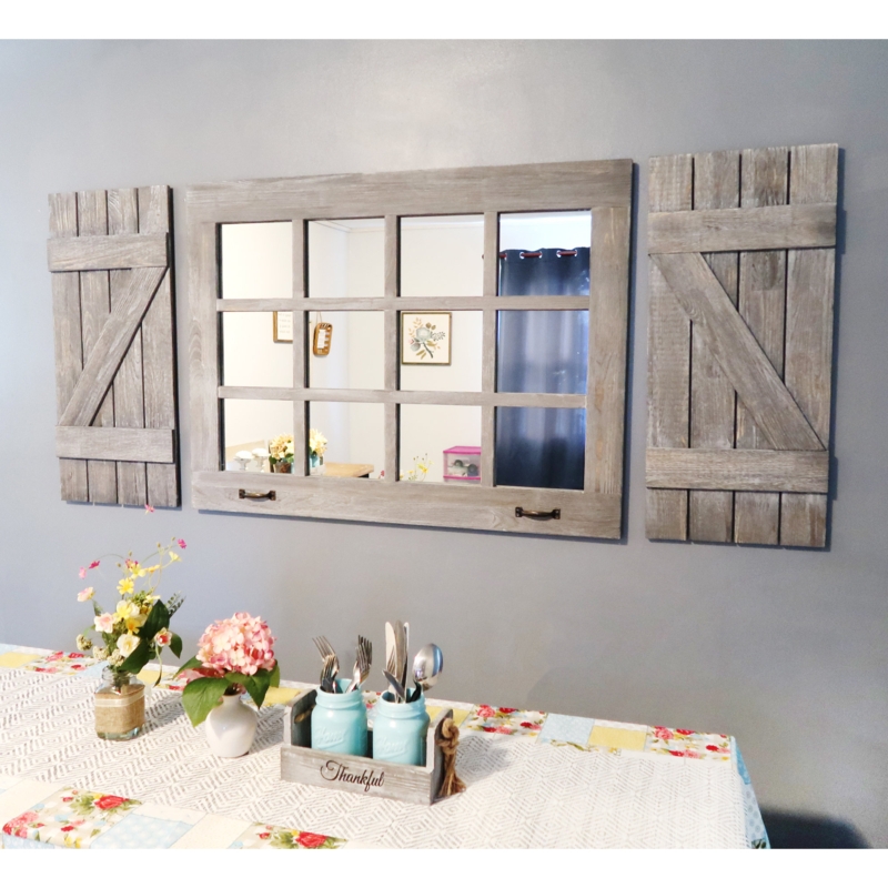 Xally Rectangle Wood Wall Mirror