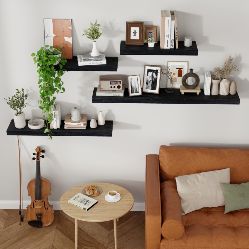 Yiting 2 Piece Paulownia Solid Wood Floating Shelf