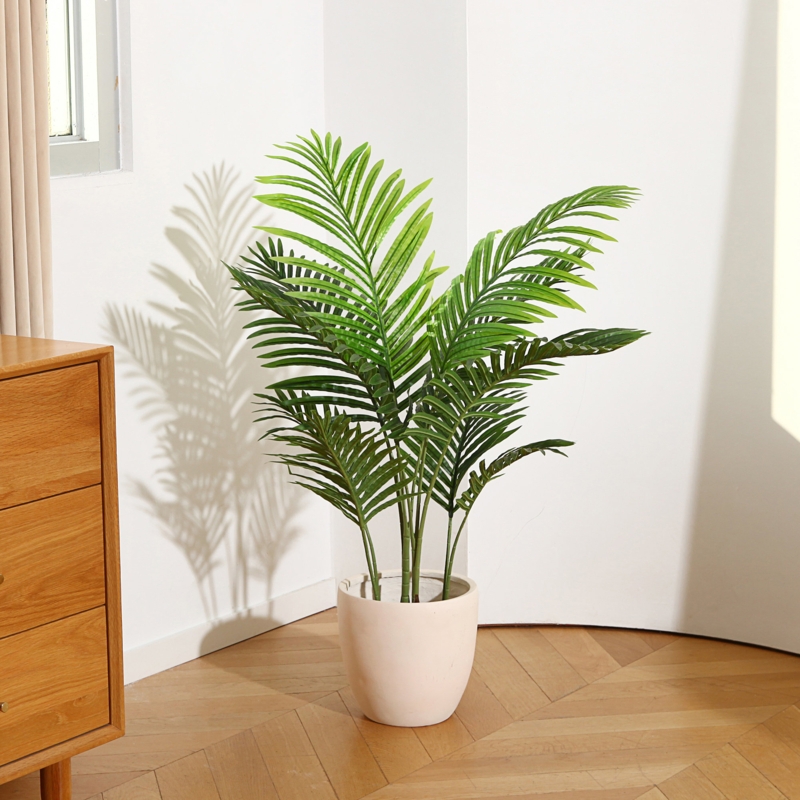 Adcock Artificial Palm Tree in Pot Faux Green Areca Palm Plant, Fake Tree for Home Decor