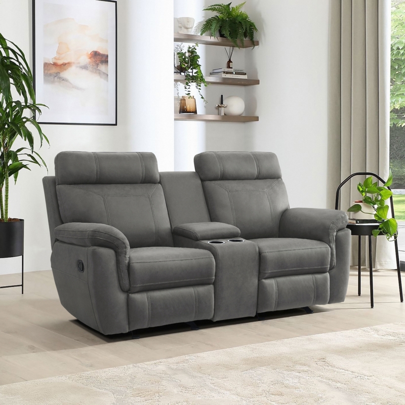 Britain 76" Microfiber Manual Glider Reclining Loveseat