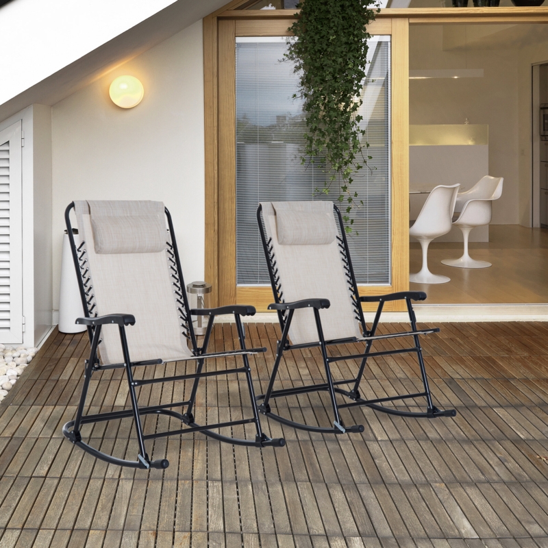Dorantes Steel Outdoor Rocker Chair (Set of 2)