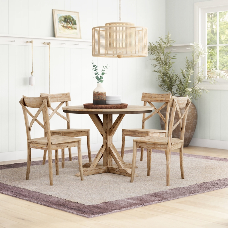 Eugley 5 - Piece Pedestal Dining Set