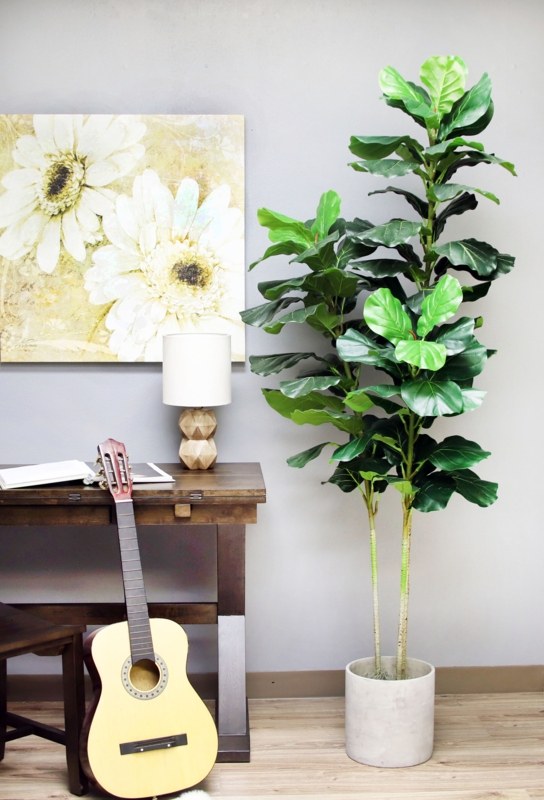 Faux Fiddle Leaf Fig Tree in Pot Liner