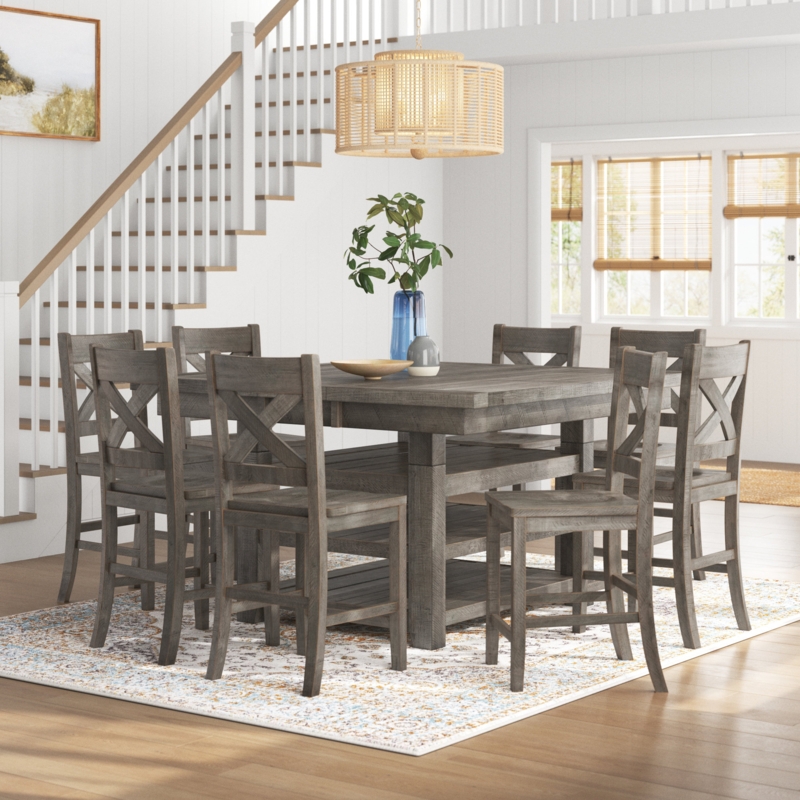 Helmsley Extendable Solid Wood Pedestal Dining Set