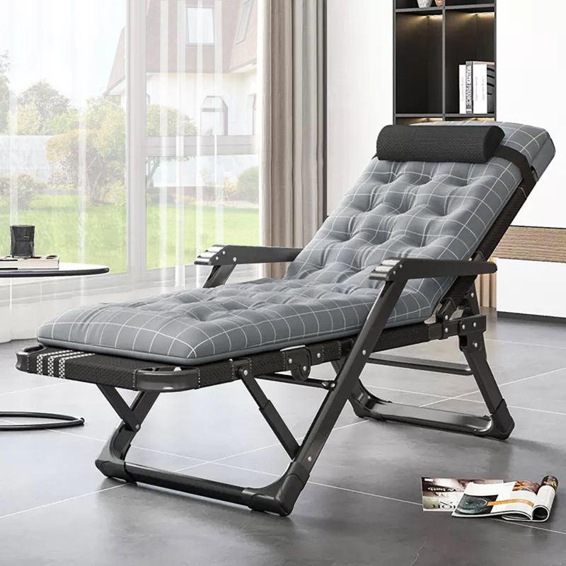 Lelya 3 in 1 Folding Camping Cots with Mattress, 5 Position Adjustable Patio Folding Lounge Chair
