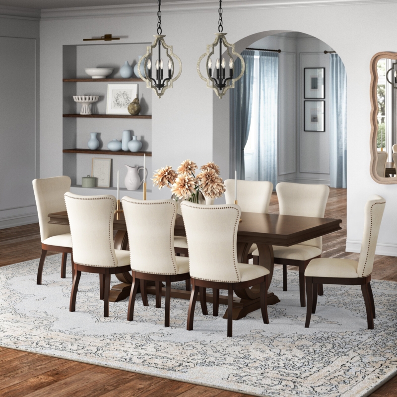 Lydon 9 - Piece Extendable Double Pedestal Dining Set
