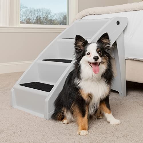 Petsafe Cozyup Folding Dog Stairs  Pet Stairs For Indooroutdoor At Home Or Travel  Dog Steps For High Beds Sofa With Siderails Nonslip Pads  Durable S