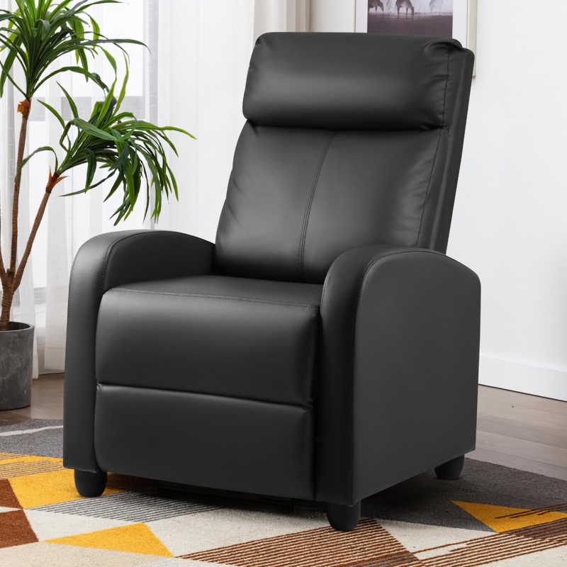 PU Leather Recliner Sofa, Home Theater Seat with Massage Function