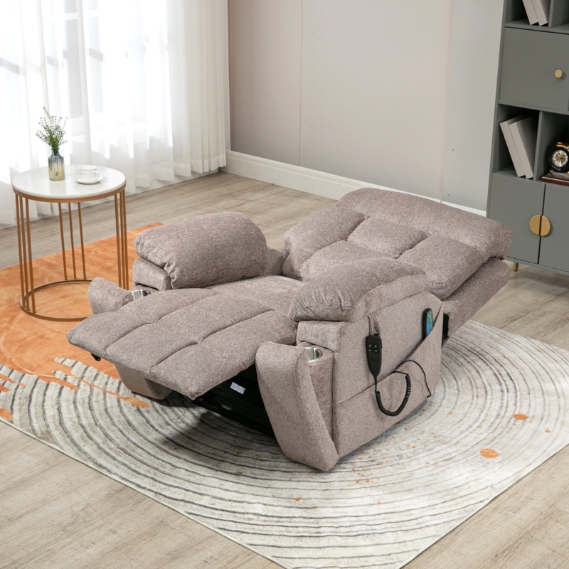 Stoehrs Dual Motor Big Man Recliner Chair Lay Flat in 71.5" Length & 26" Wide Seat, Extra Wide Power Lift Chair 400 lbs