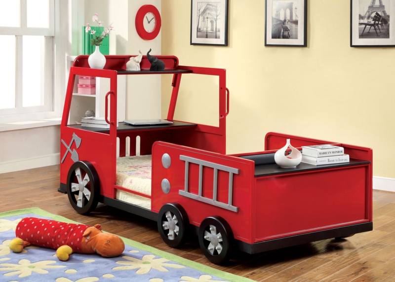 Twin Car Bed with Shelves