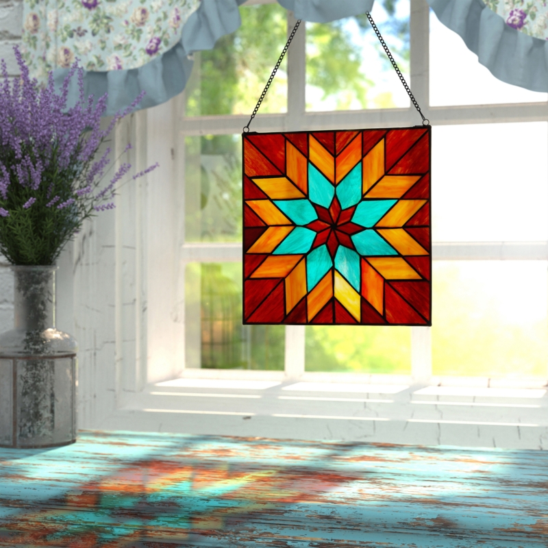 12"H Amelie Stained Glass Window Panel