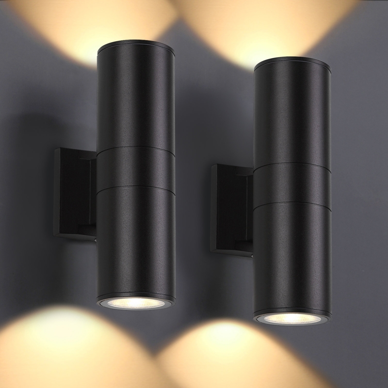 12'' H Integrated LED Round Up Down Wall Light Outdoor Waterproof (Set of 2)