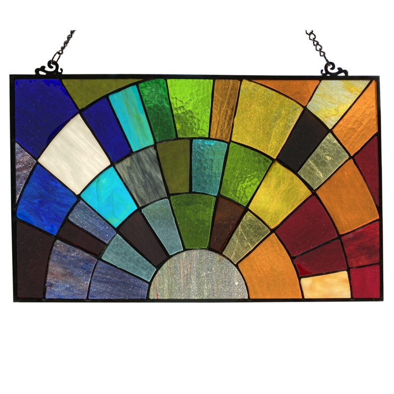 12"H Tiffany Style Stained Glass Window Panel