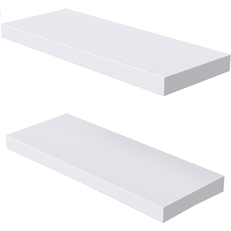 15" W x 6.7" D Floating Shelves Set with Invisible Wall Mount Bracket (Set of 2)