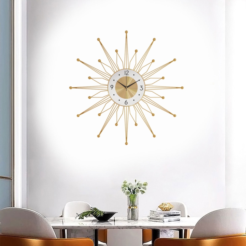 19.68" Modern Gold Silent Wall Clock
