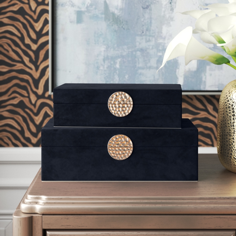 2 Piece Handmade Wooden Decorative Box Set