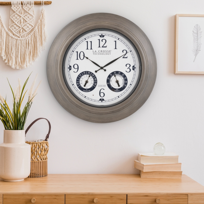 21 in. Outdoor Metal Atomic Clock with Illuminated Constellation Backlight