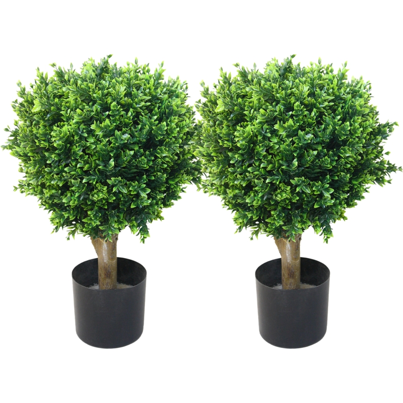 24'' Faux Boxwood Topiary in Planter
