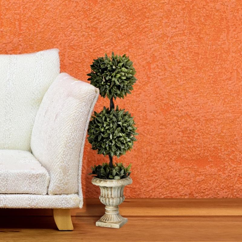 26'' Faux Topiary in Cement Urn