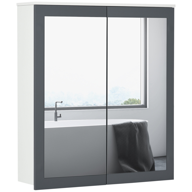 27.25'' W 29.75'' H Wall Mount Framed Medicine Cabinet Mirror