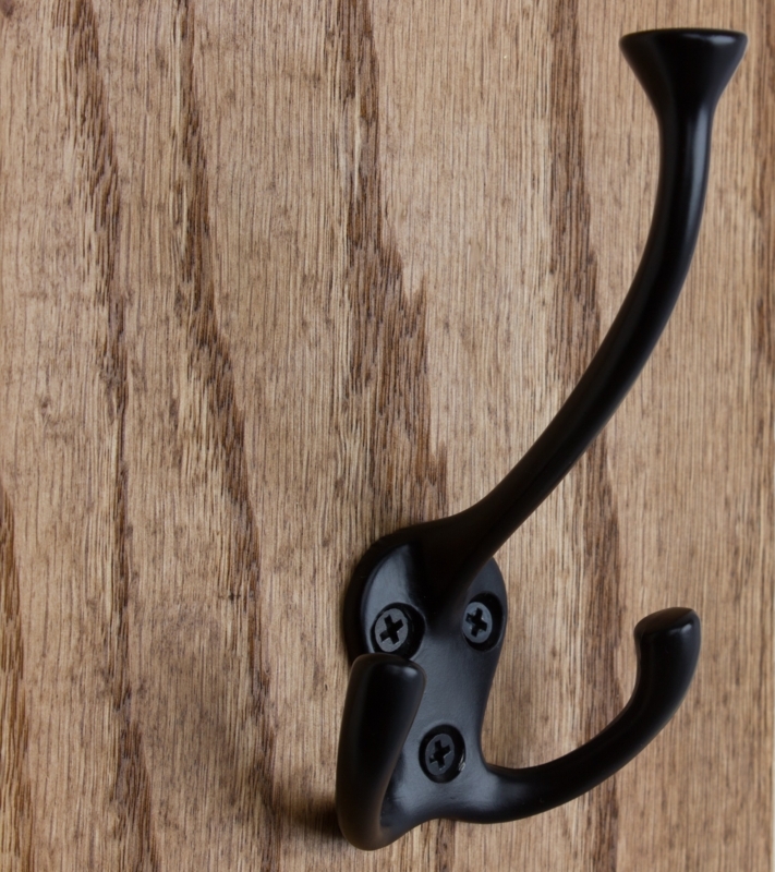 3 - Hook Wall Mounted in Matte Black