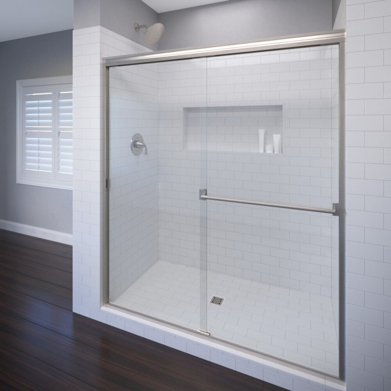 40" W x 44'' W x 65.5" H Semi-Frameless Shower Door