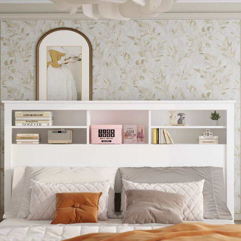 43'' H X 65'' W Queen Bookcase Headboard
