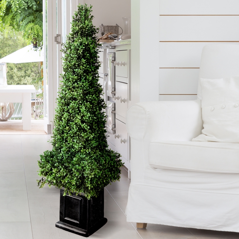 46'' Faux Topiary in Stone Urn