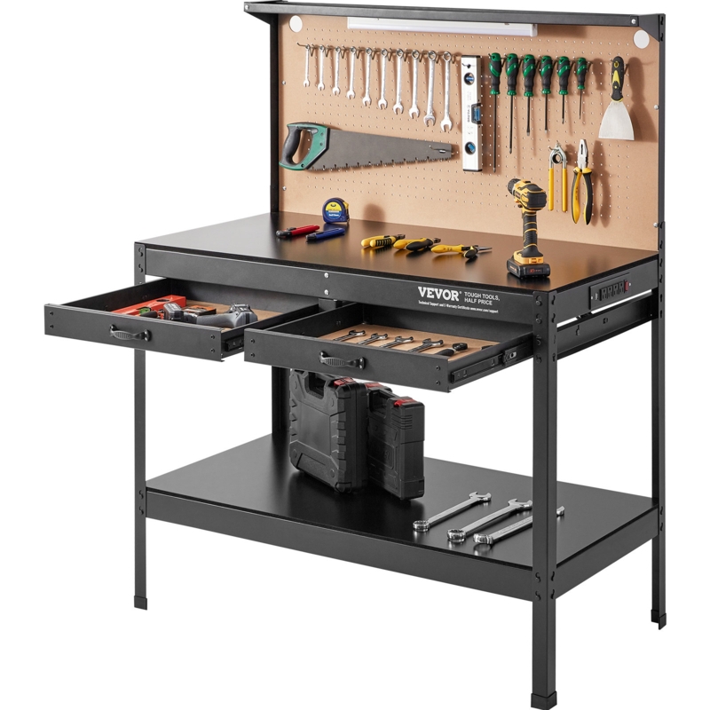 47'' W Steel Top Workbench