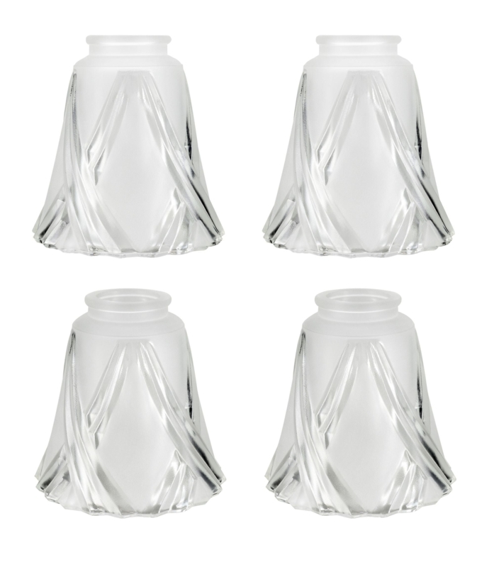 5.25'' H Glass Bell Ceiling Fan Fitter Shade (Set of 4)