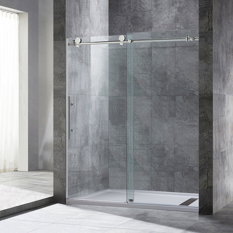 56" - 60" W x 76" H Single Sliding Frameless Shower Door
