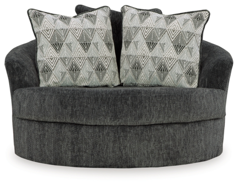 56 inches W Polyester Swivel Chair and a Half