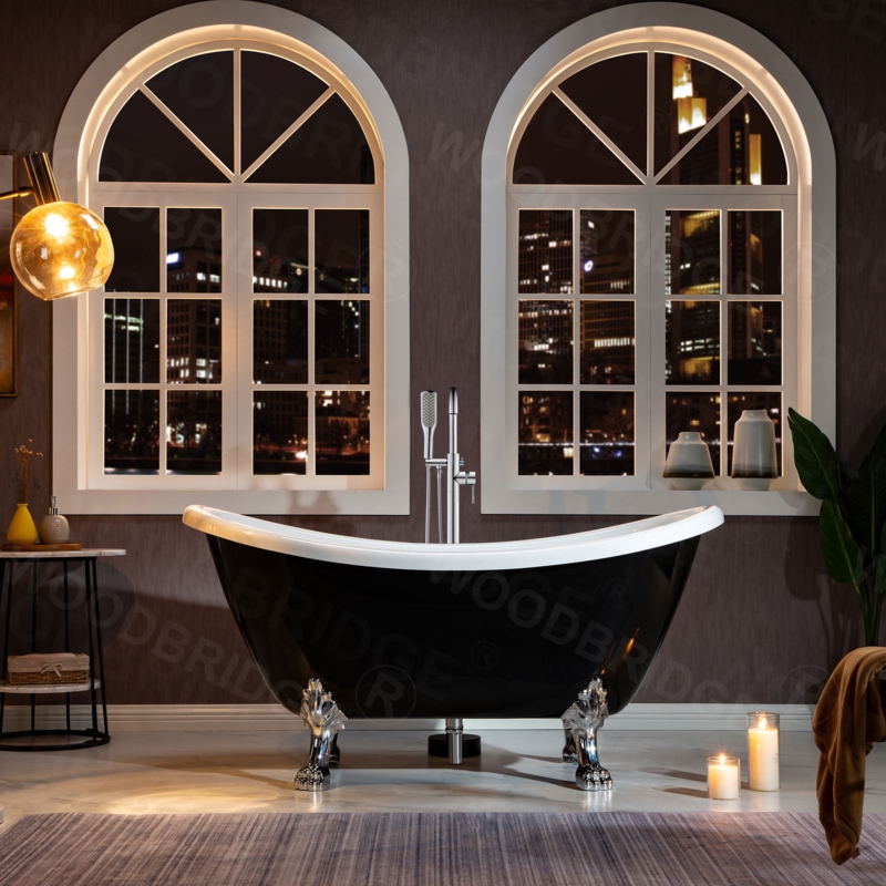 59'' x 28.375'' Freestanding Soaking Acrylic Bathtub