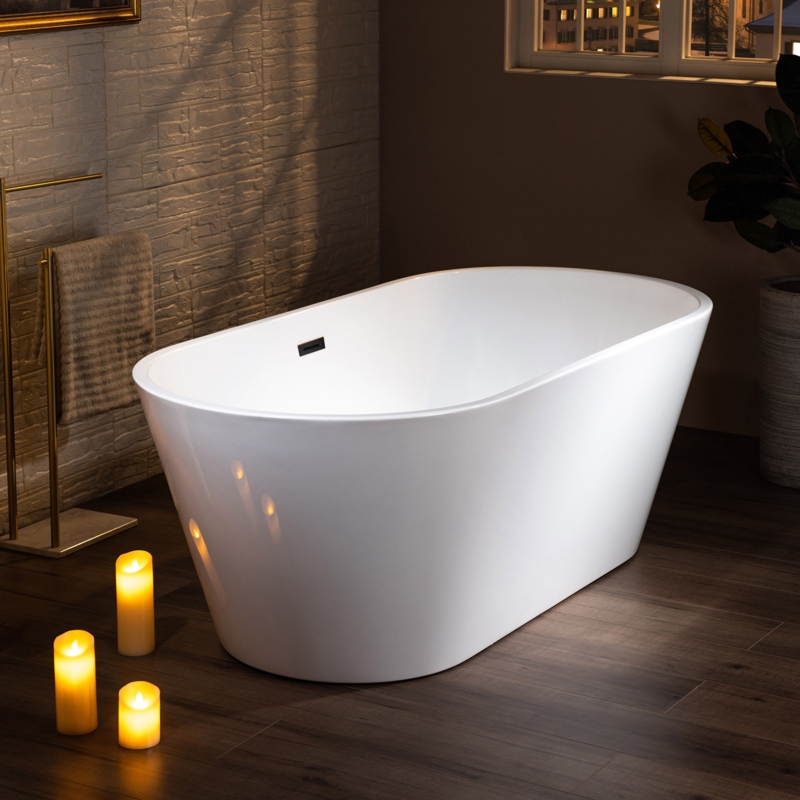 59'' x 29.5'' Freestanding Soaking Acrylic Bathtub