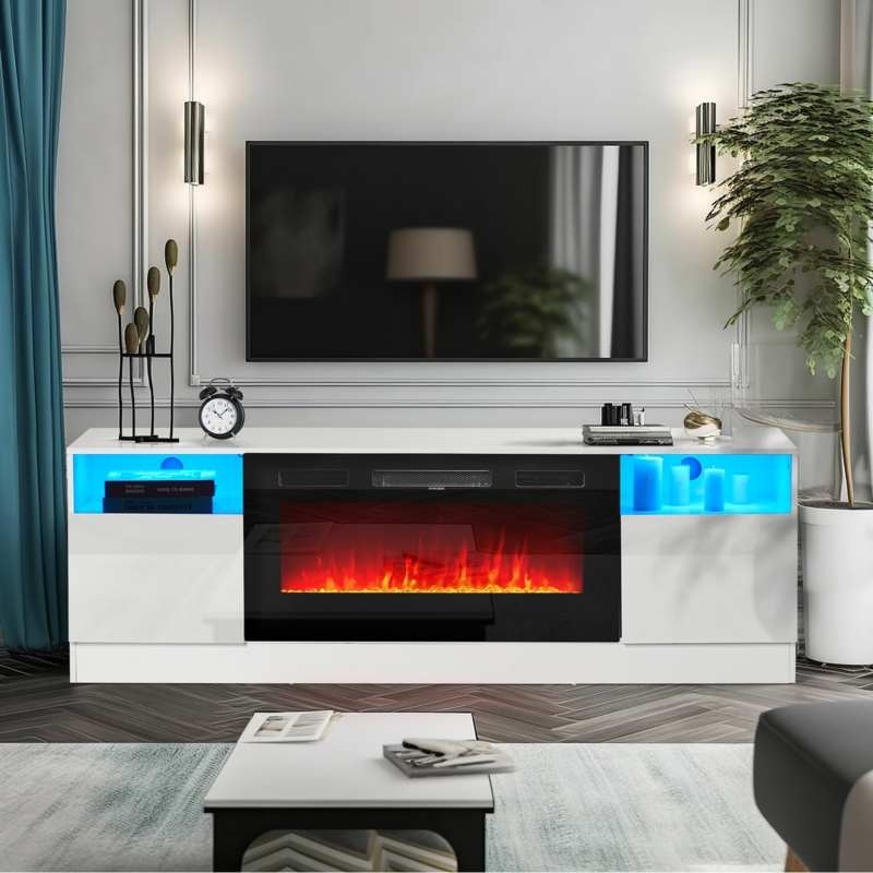 70 Media Console for TVs up to 78 with 36 Electric Fireplace